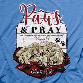 "Paws & Pray" Womens T-Shirt by Cherished Girl - Christian T-Shirt
