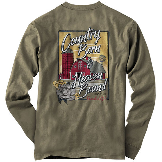 "Country Barn" Womens T-Shirt by Cherished Girl - Christian T-Shirt
