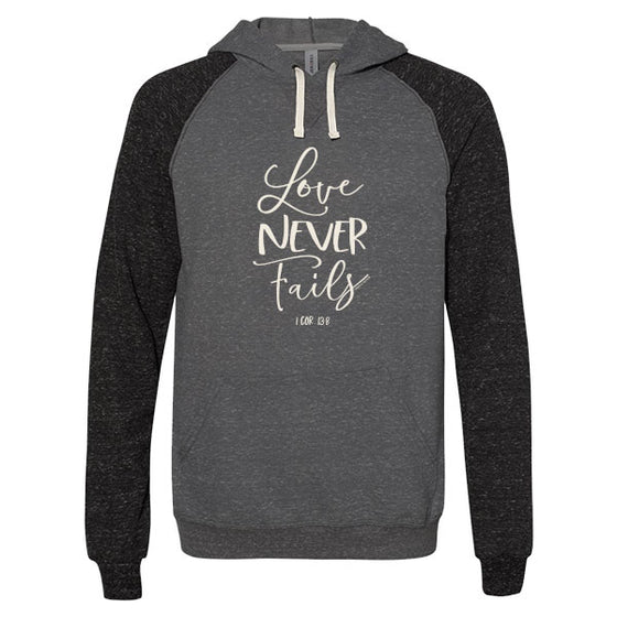 "Love Never Fails" Womens Hoody by grace & truth - Christian Hoody