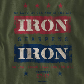 "Iron Sharpens Iron" Mens T-Shirt by HOLD FAST - Christian T-Shirt
